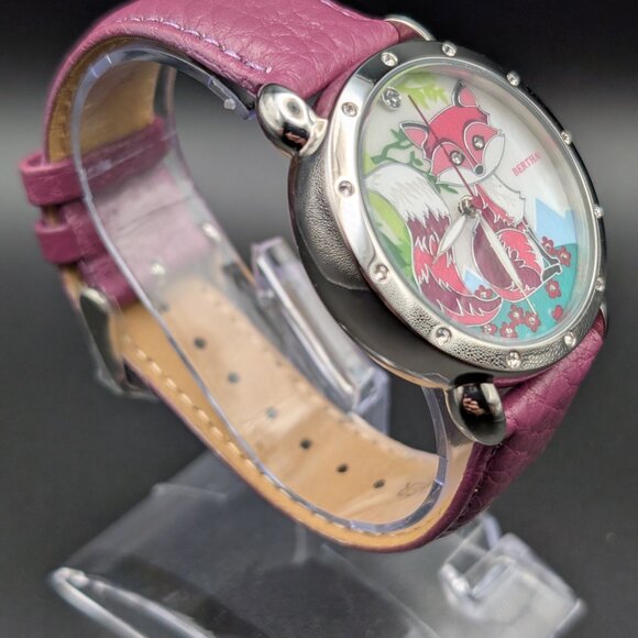 Bertha Vivica Fox Wrist Watch Original Authentic Fuchsia Band Silver Case - NIB main image 5